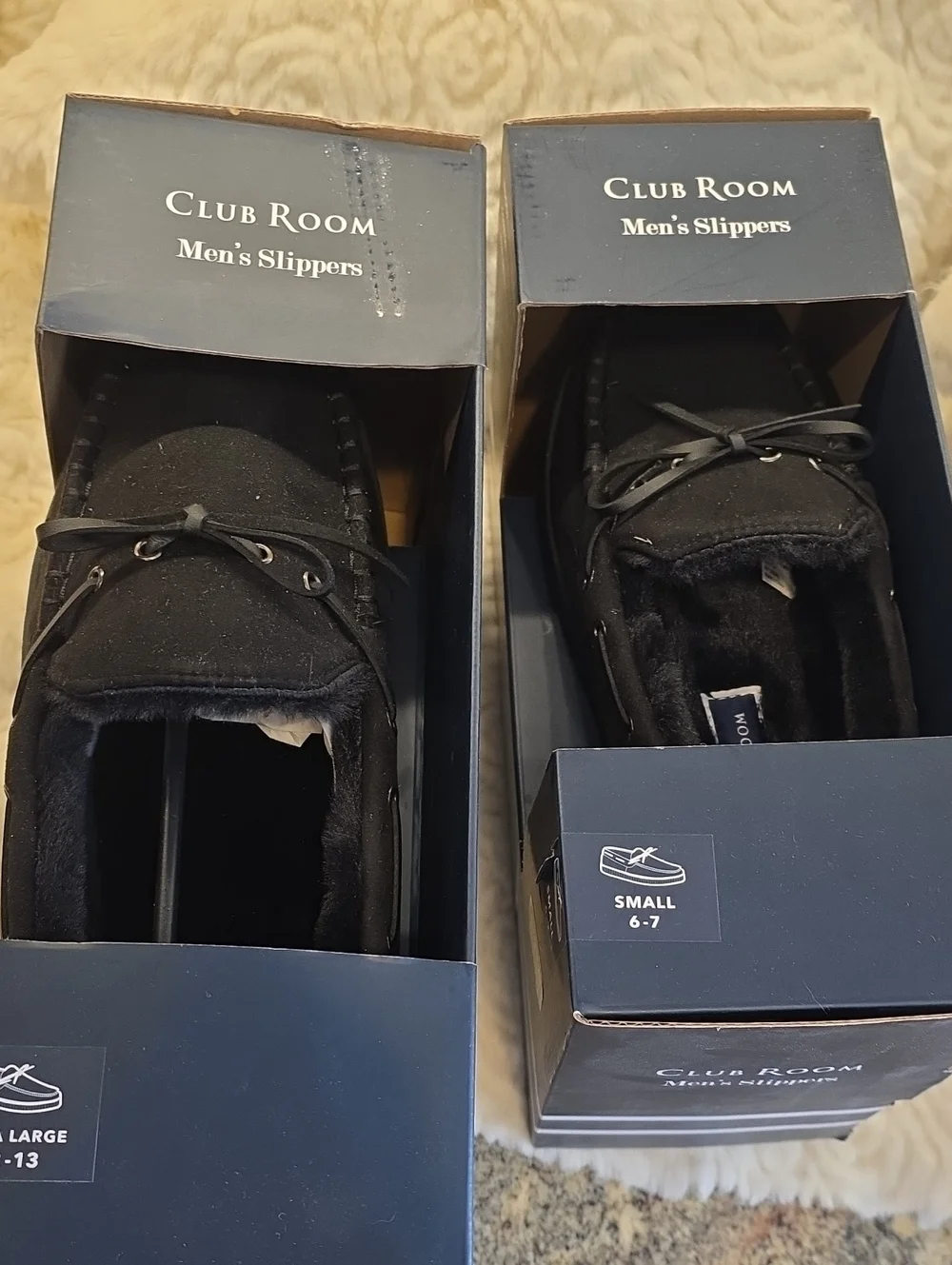 Club Room BLACK Slippers Mens new In Box, Numerous Sizes